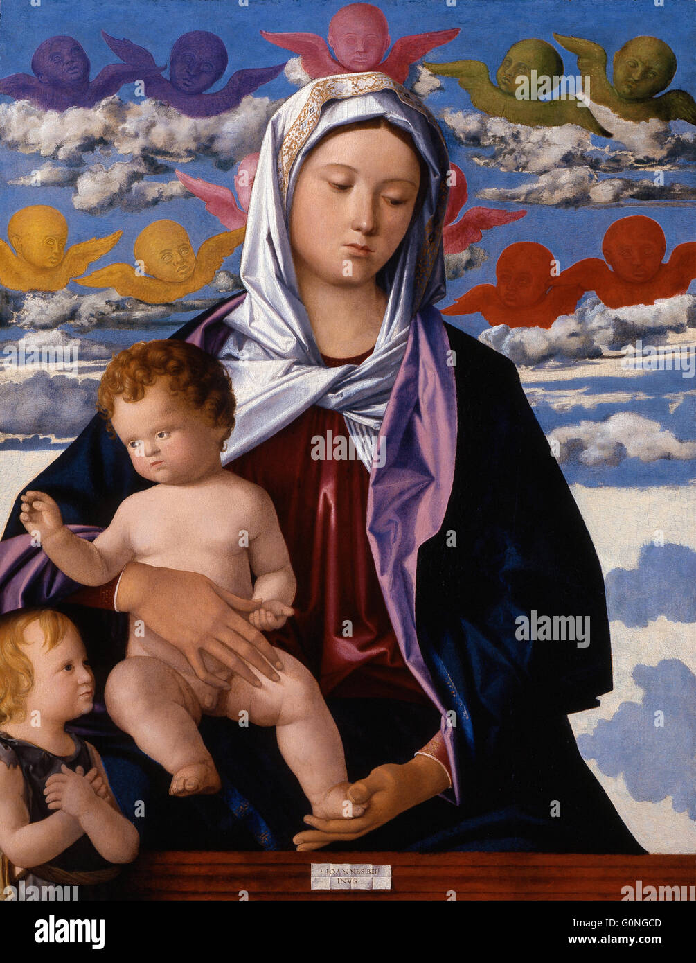 Bellini, Giovanni - Madonna con Bambino e San Giovanni Battista Foto Stock
