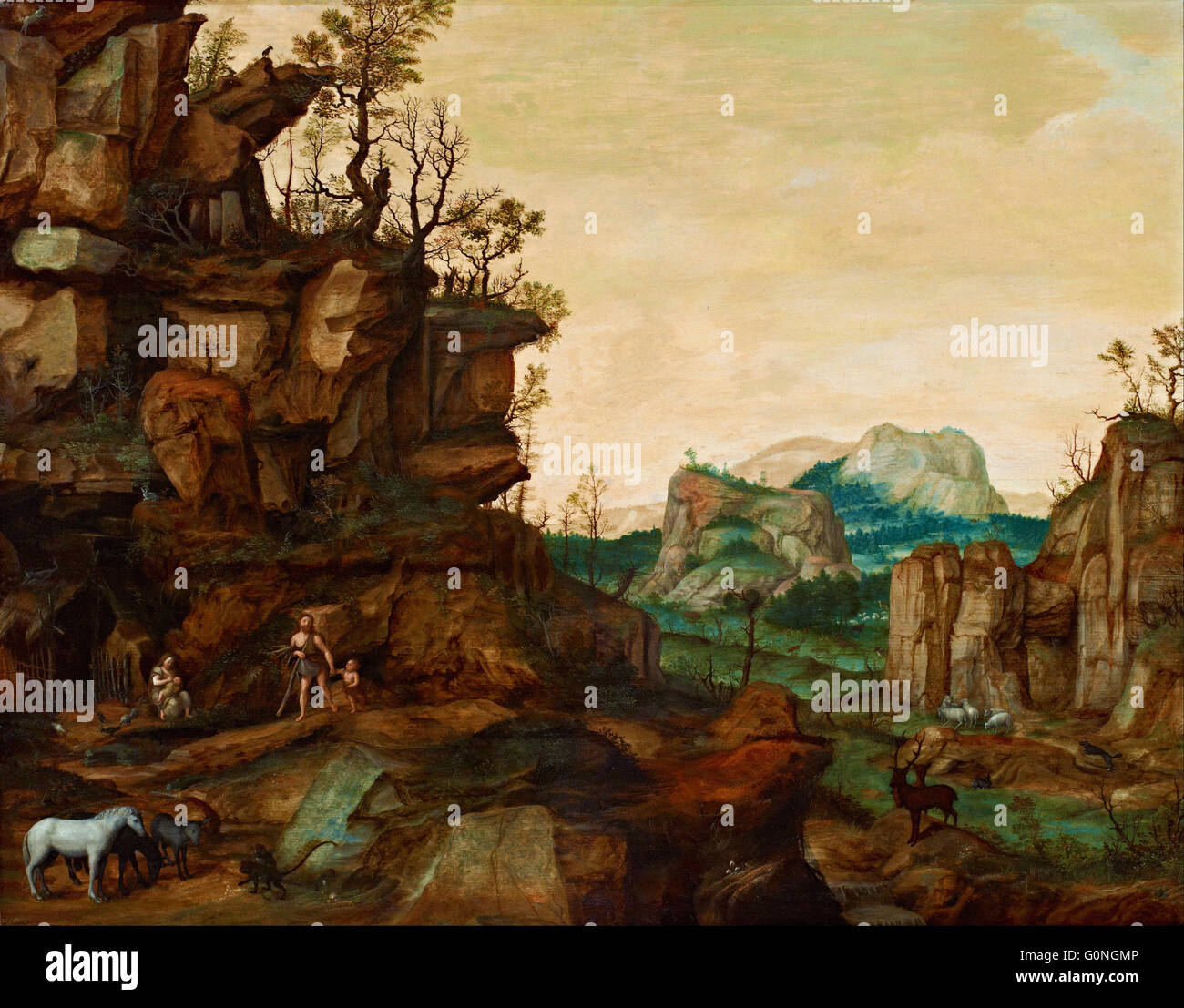 Cornelis van Dalem - Paesaggio con Adamo ed Eva Foto Stock