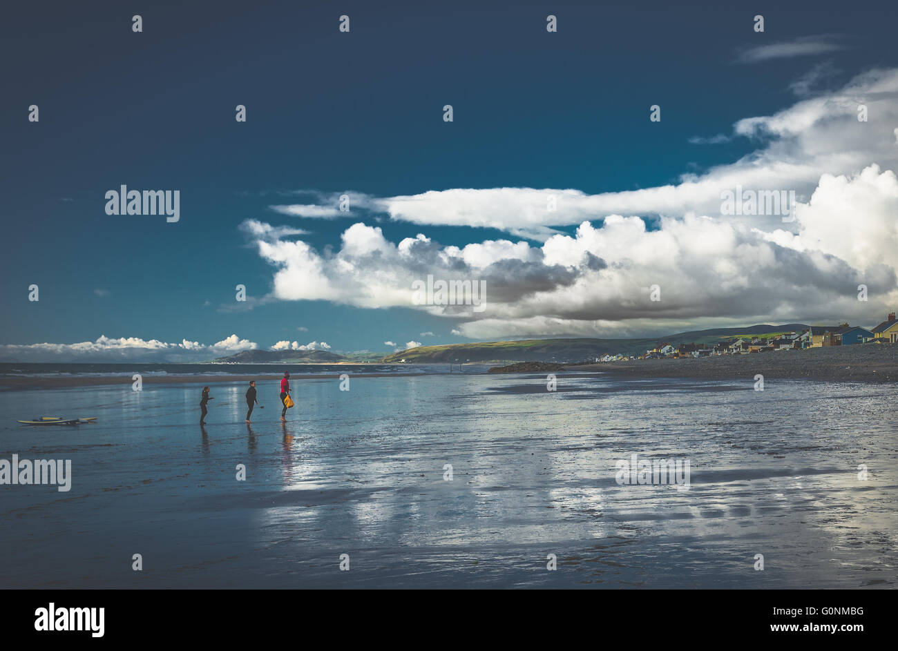 lezione di surf Foto Stock