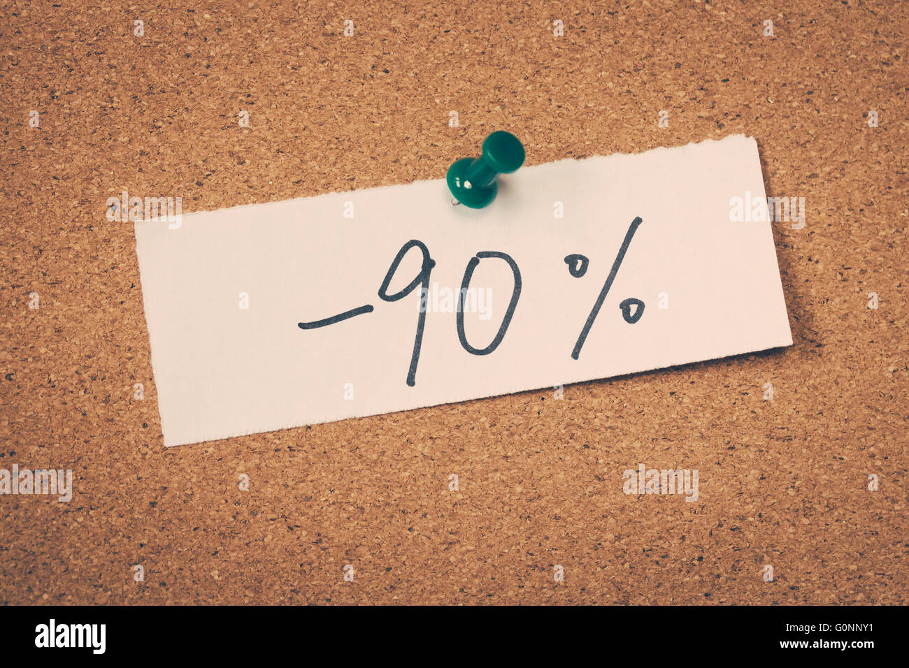 -90% meno il novanta percento Foto Stock