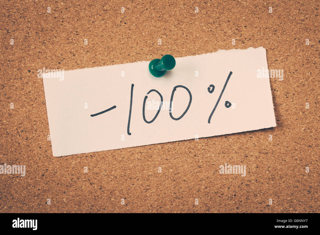 -100% meno al cento per cento Foto Stock