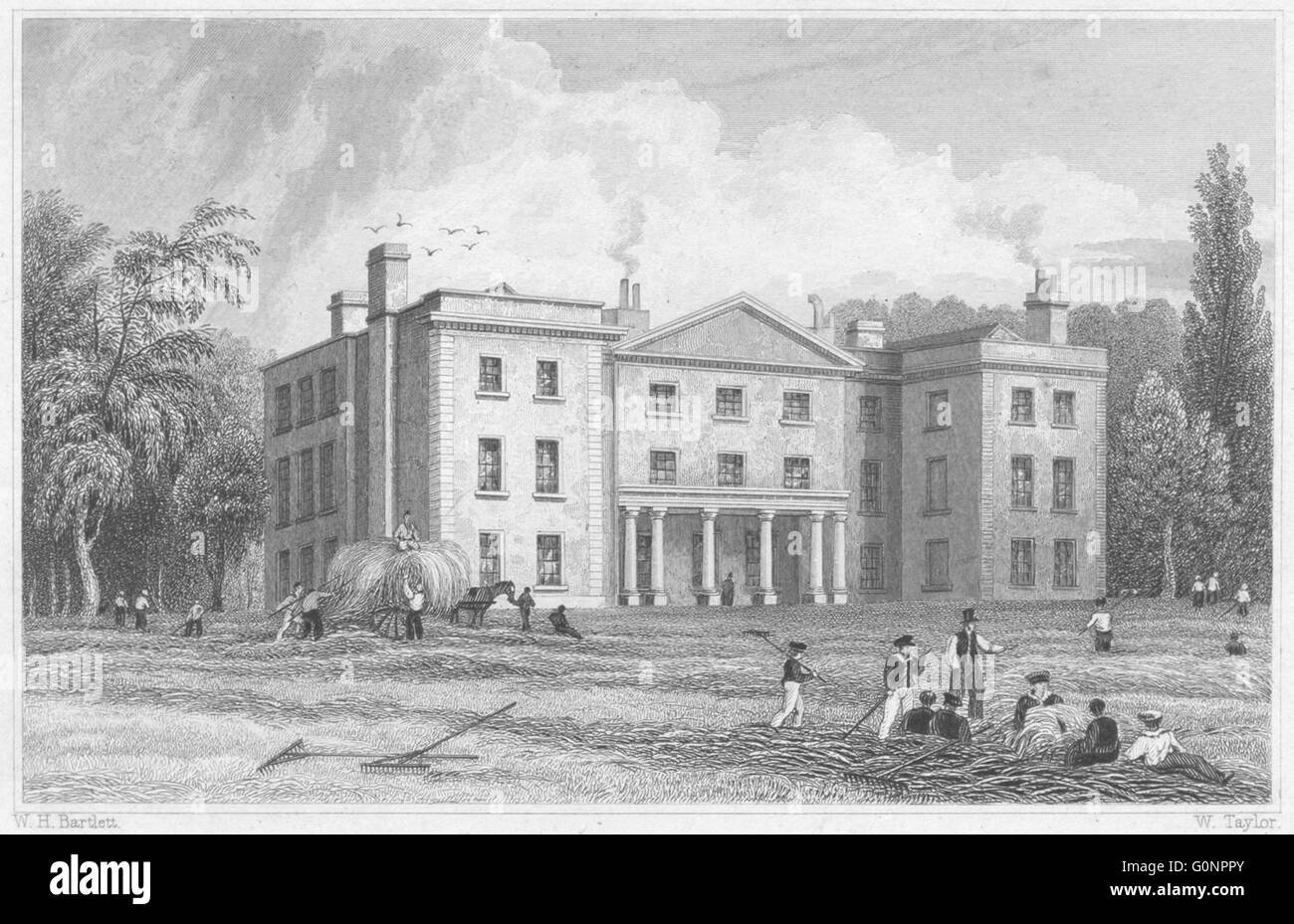 DEVON: Mount Radford College, Exeter, antica stampa 1829 Foto Stock