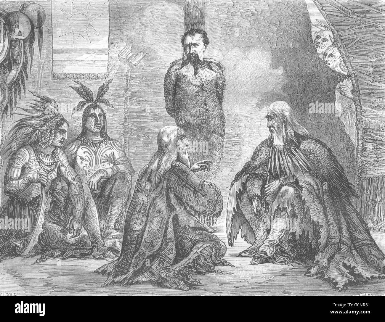 Gli esploratori: Baron Wogan Consiglio Sentenza, antica stampa 1870 Foto Stock