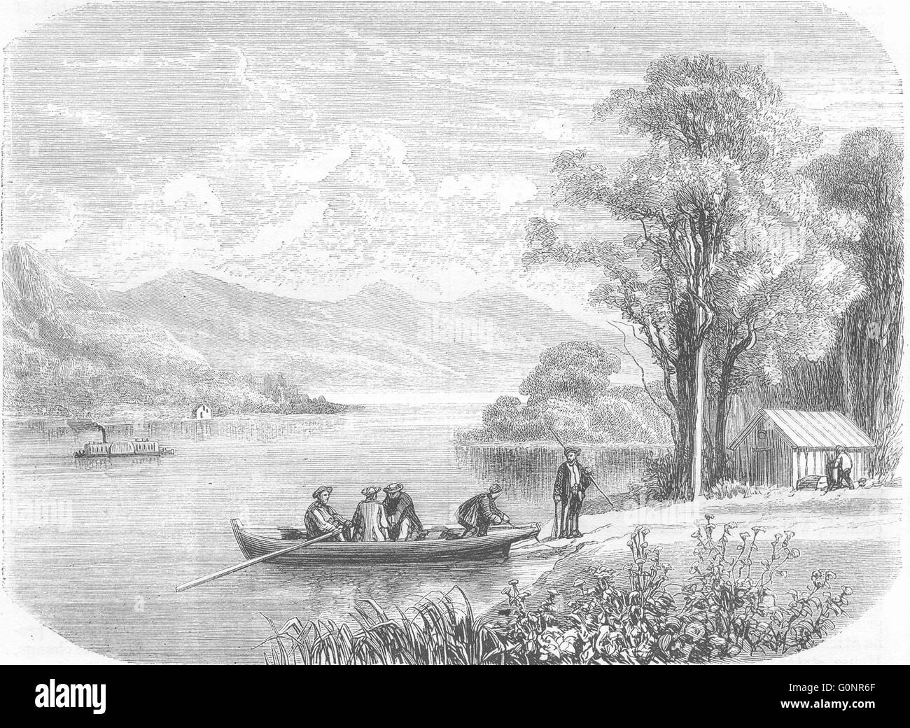 VERMONT: Lago Champlain, antica stampa 1870 Foto Stock