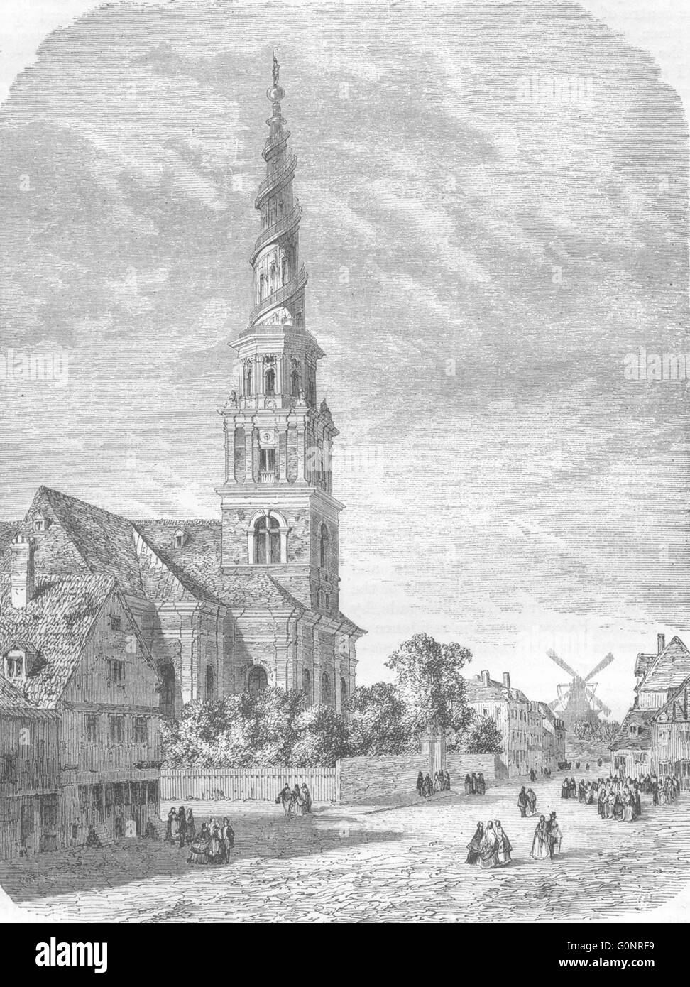 Danimarca: San Salvatore è la Chiesa, Amak, antica stampa 1871 Foto Stock