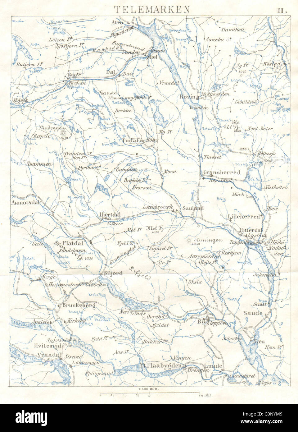 La Norvegia. Telemarken, 1896 Mappa antichi Foto Stock