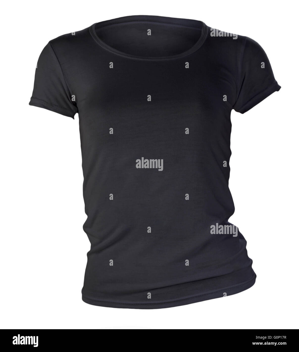 Donna nera vuota t-shirt, anteriore del modello di progettazione Foto Stock