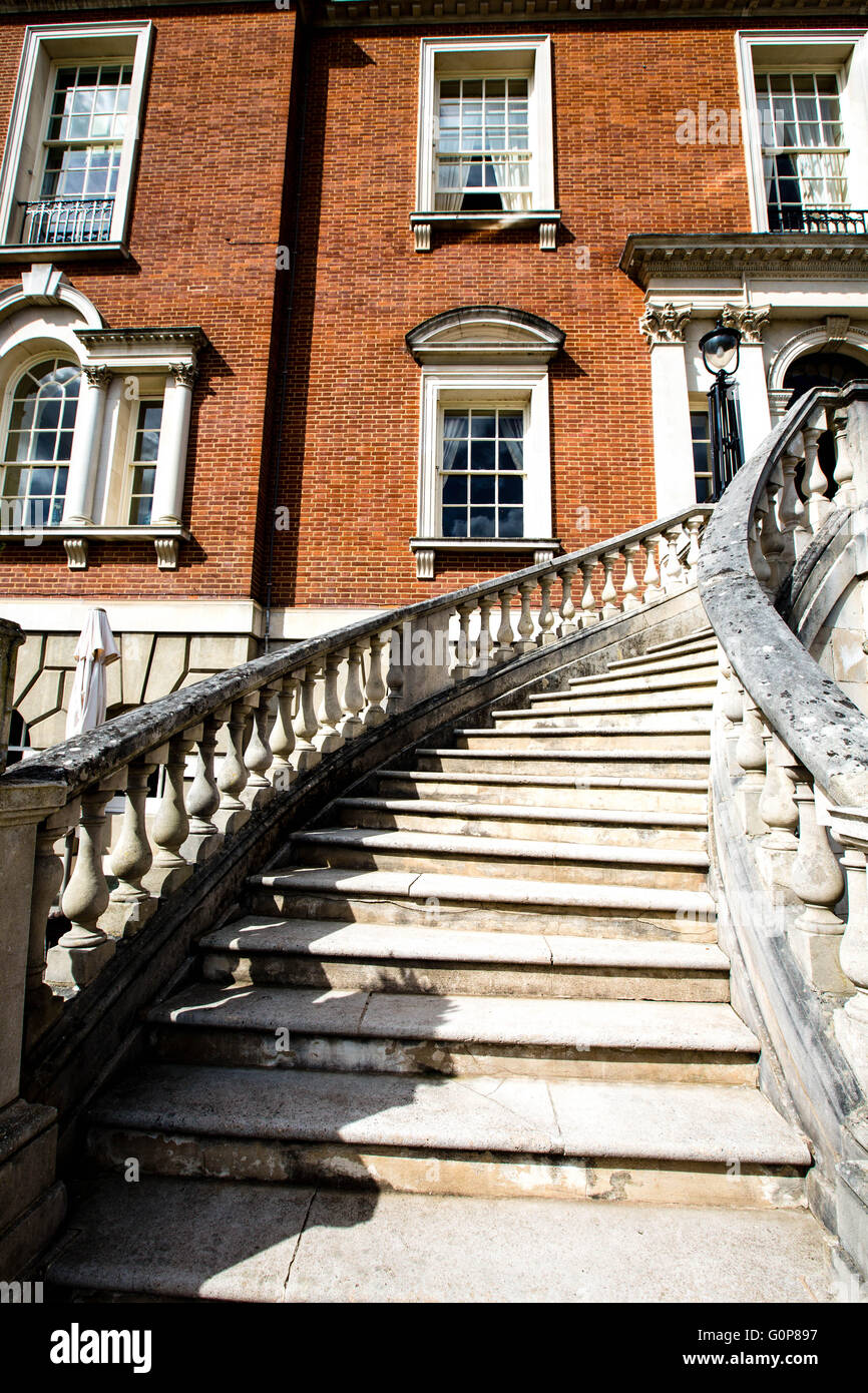Georgian county club o Manor House scalinata curva Foto Stock