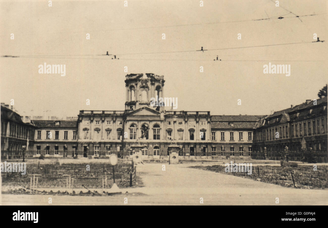 Il dopoguerra il Palazzo di Charlottenburg. Distrutto Berlin Foto Stock