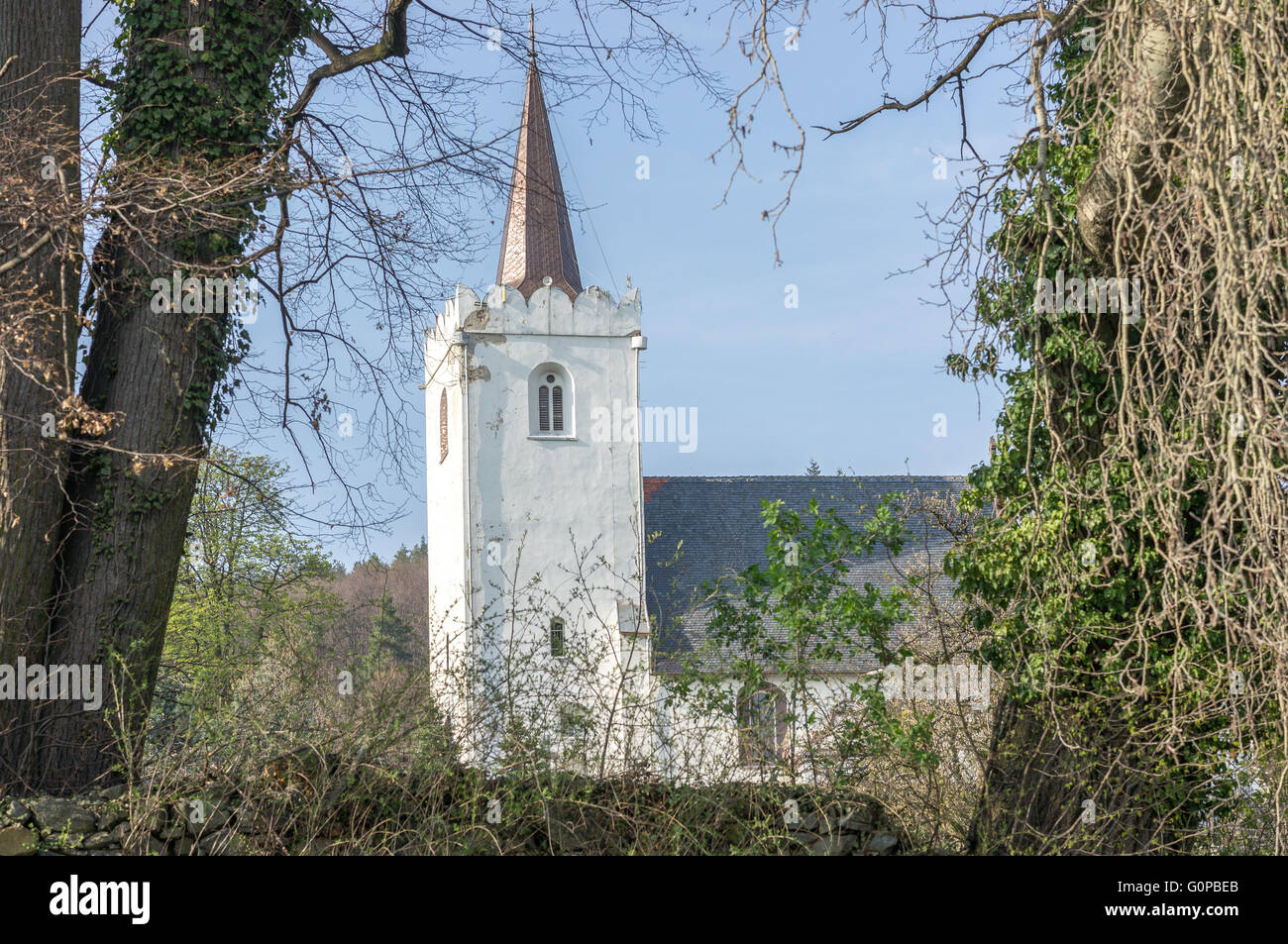 Villaggio Chiesa in Kielczyn Bassa Slesia Polonia Foto Stock