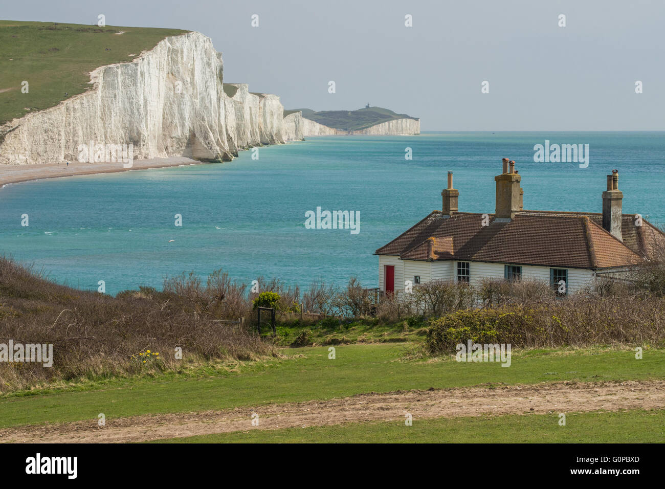 Sette sorelle scogliere in East Sussex, Inghilterra, Gran Bretagna. Foto Stock