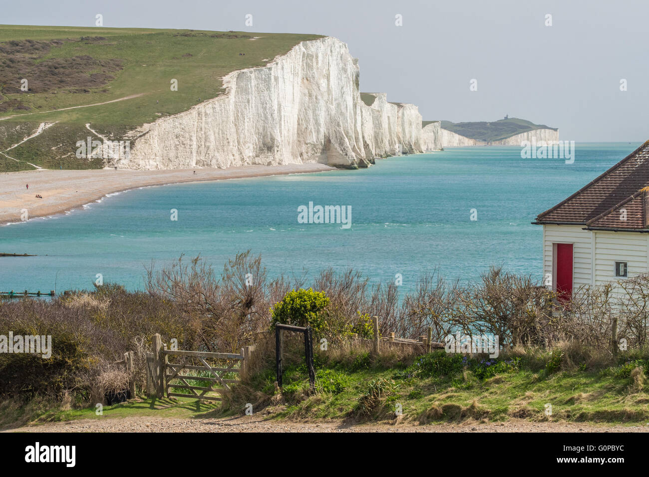 Sette sorelle scogliere in East Sussex, Inghilterra, Gran Bretagna. Foto Stock