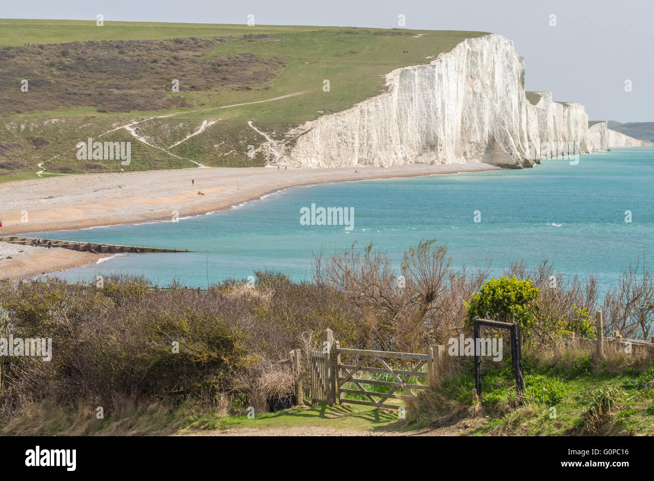 Sette sorelle scogliere in East Sussex, Inghilterra, Gran Bretagna. Foto Stock
