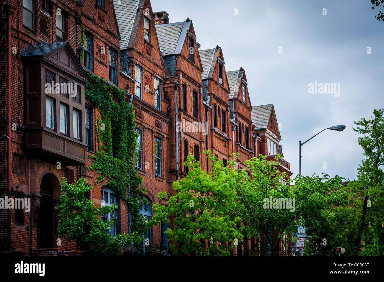In Rowhouses Midtown-Belvedere, Baltimore, Maryland. Foto Stock