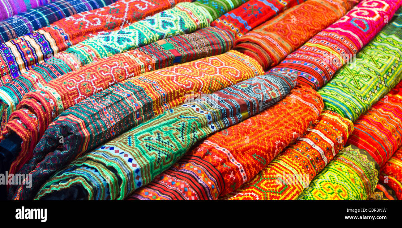 Tessuti di seta close up sfondo, industria moda foto Foto Stock