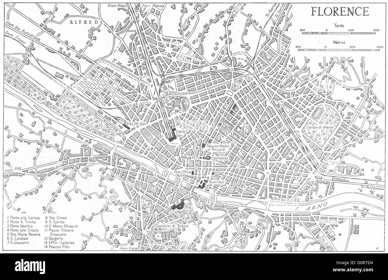 Firenze mappa Foto e Immagini Stock in Bianco e Nero - Alamy