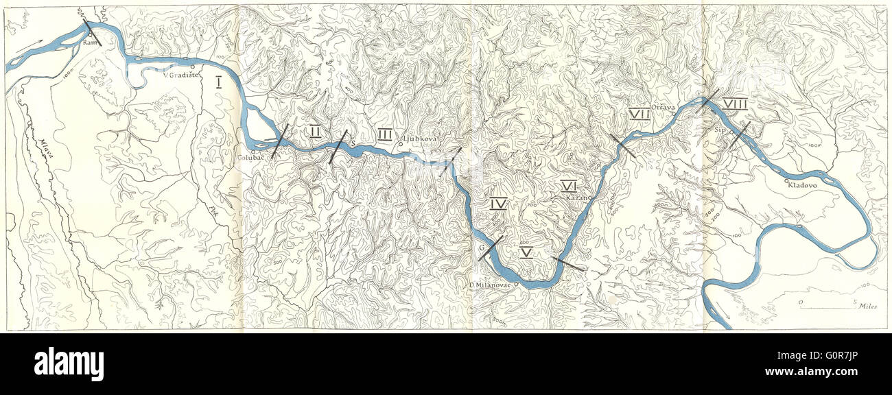 Mappe: Est: Carpazi gole del Danubio, 1944 Foto Stock