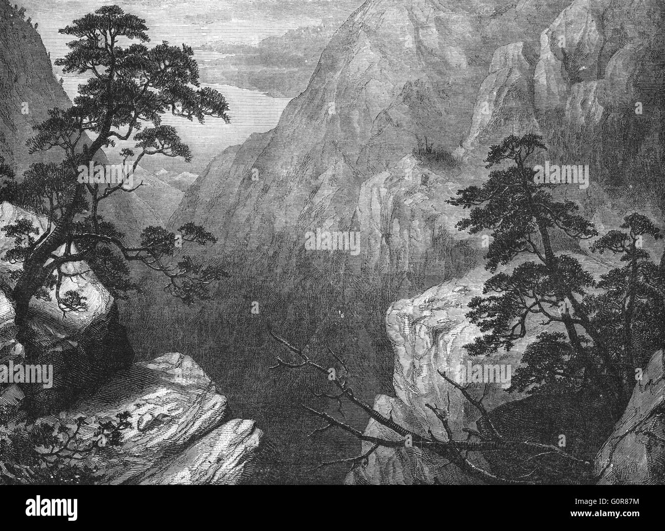 USA: Scorcio della gamma Sawatch, montagne rocciose, antica stampa c1880 Foto Stock