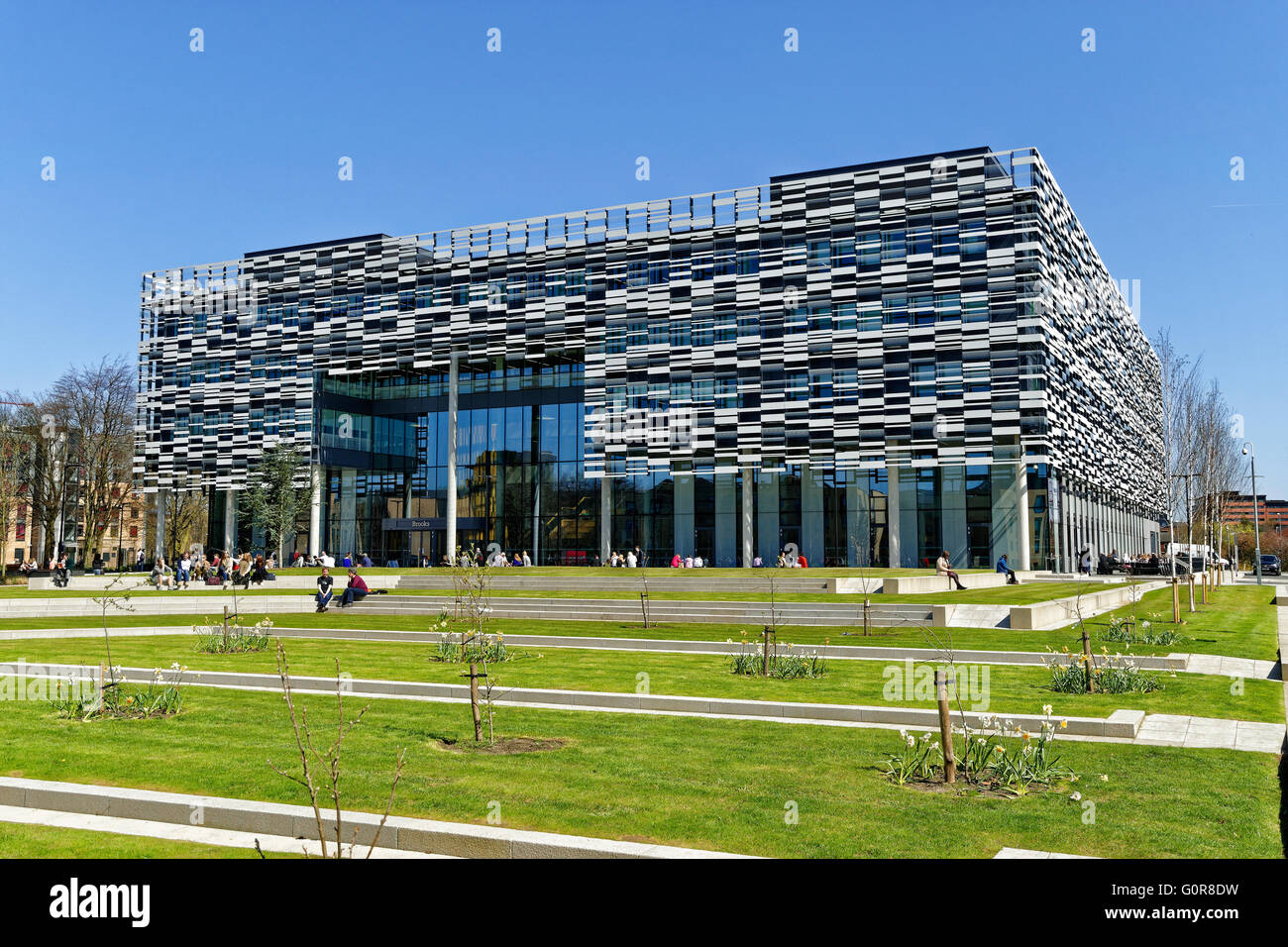 Il Brooks Edificio, Metropolitana di Manchester University di Birley, Hulme, Manchester. Foto Stock