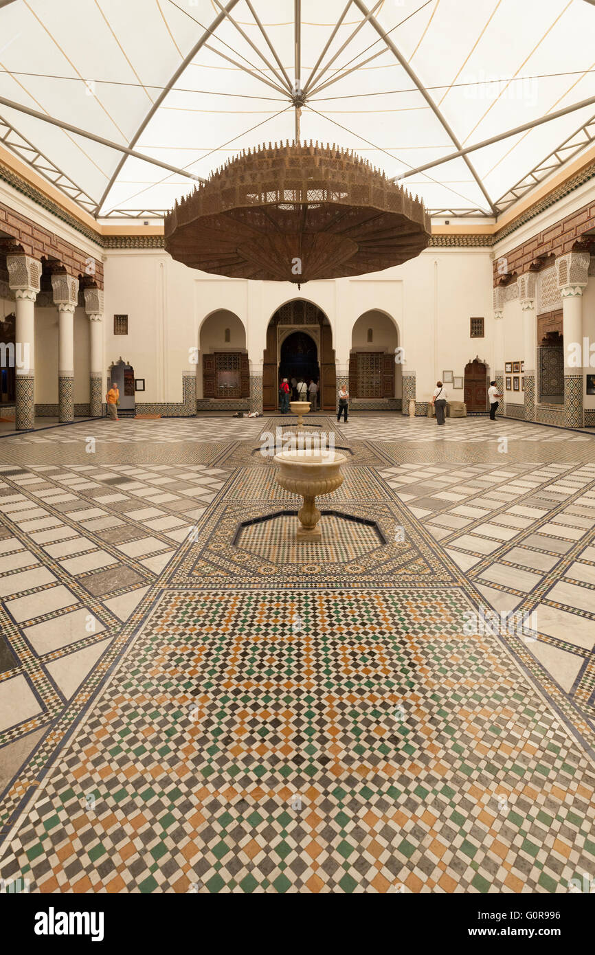 Museo di Marrakech alloggiata nel dar Menebhi palace, Marrakech, Marocco Foto Stock