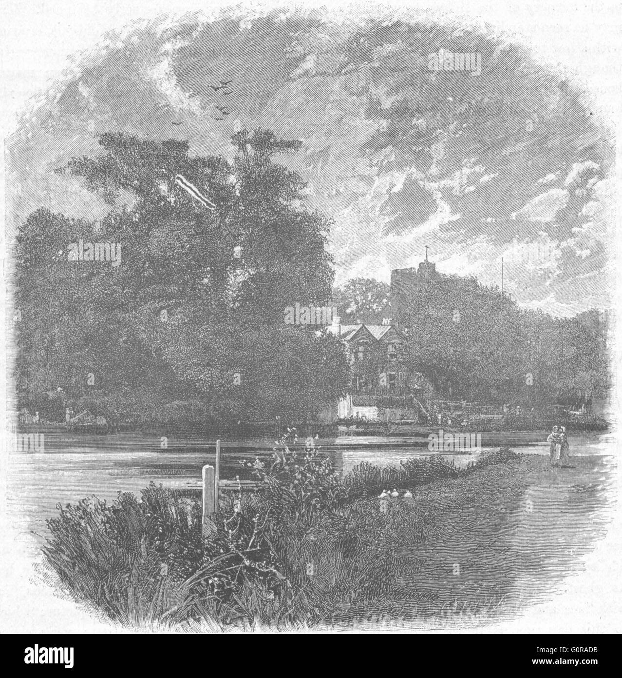 BERKS: Cookham, antica stampa 1898 Foto Stock