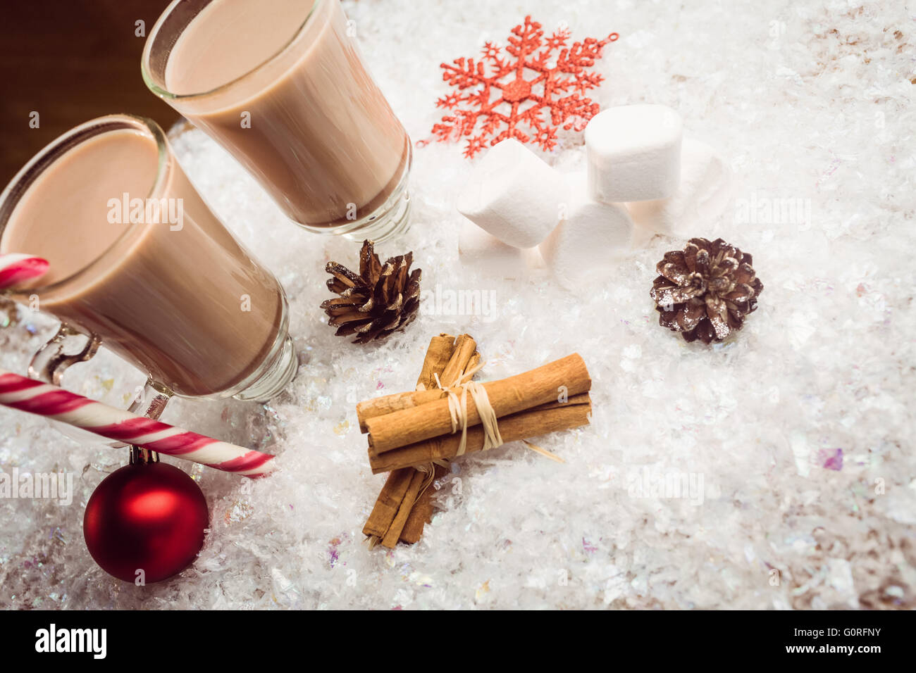 Vista aerea dell'immagine composita della cioccolata calda Foto Stock