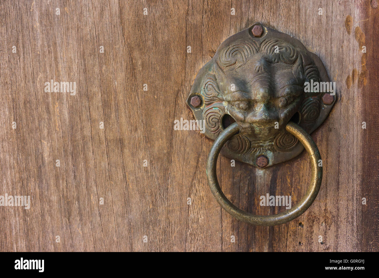 Vecchio stile cinese maniglia della porta Foto Stock