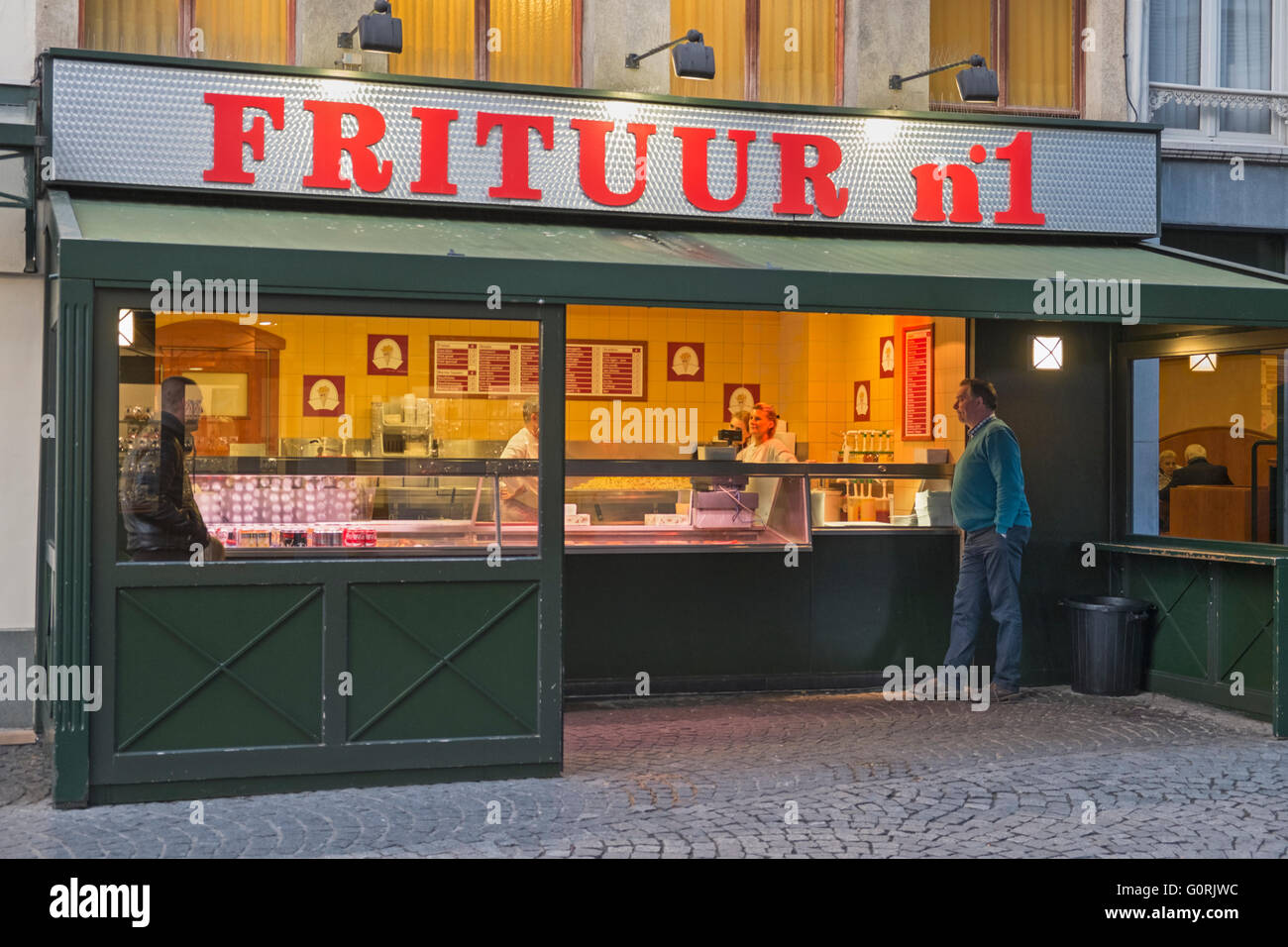 Frituur numero 1 Anversa in Belgio Foto Stock