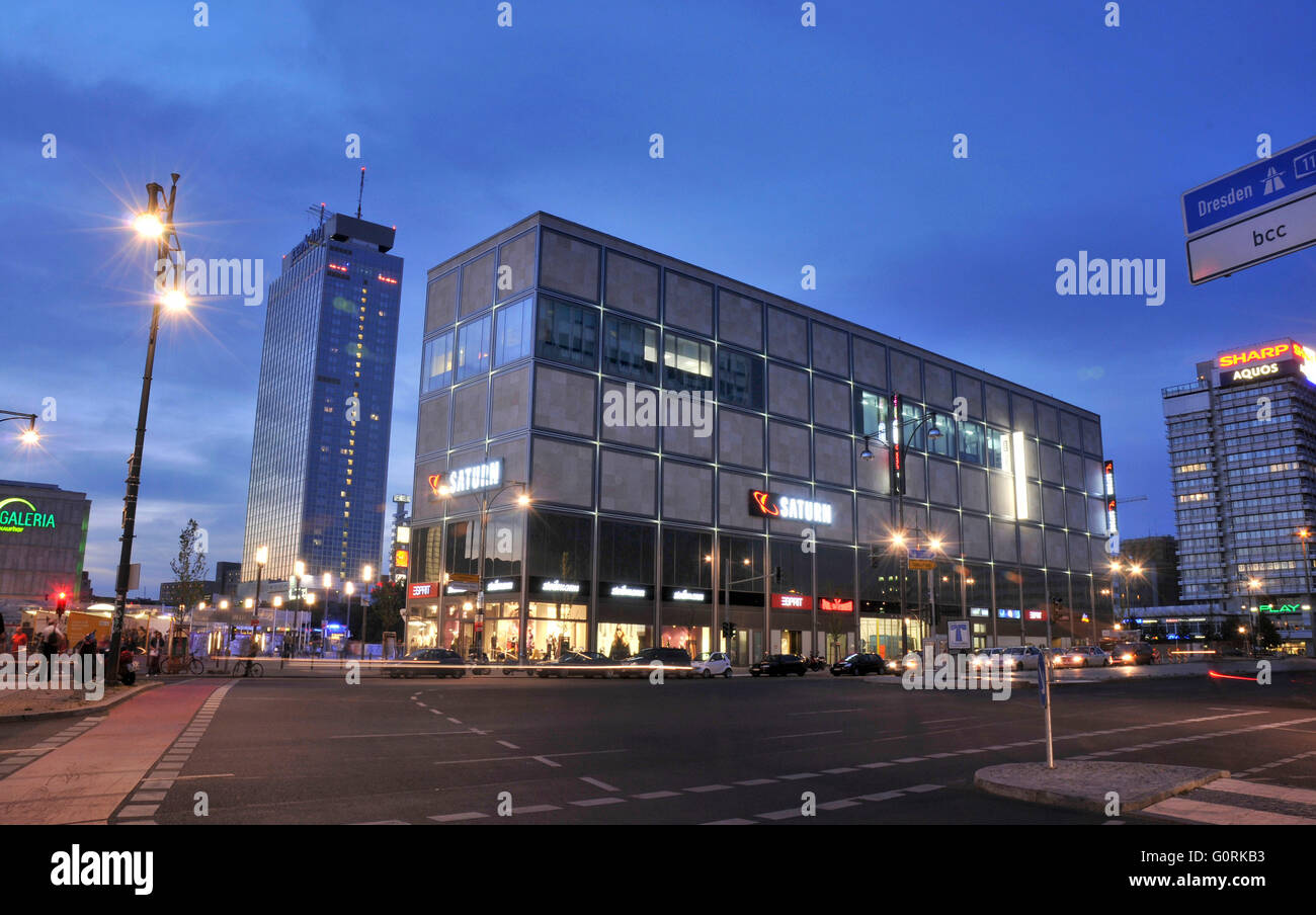 Saturno, negozio, negozio, centro commerciale, Alexanderplatz Mitte di Berlino, Germania Foto Stock