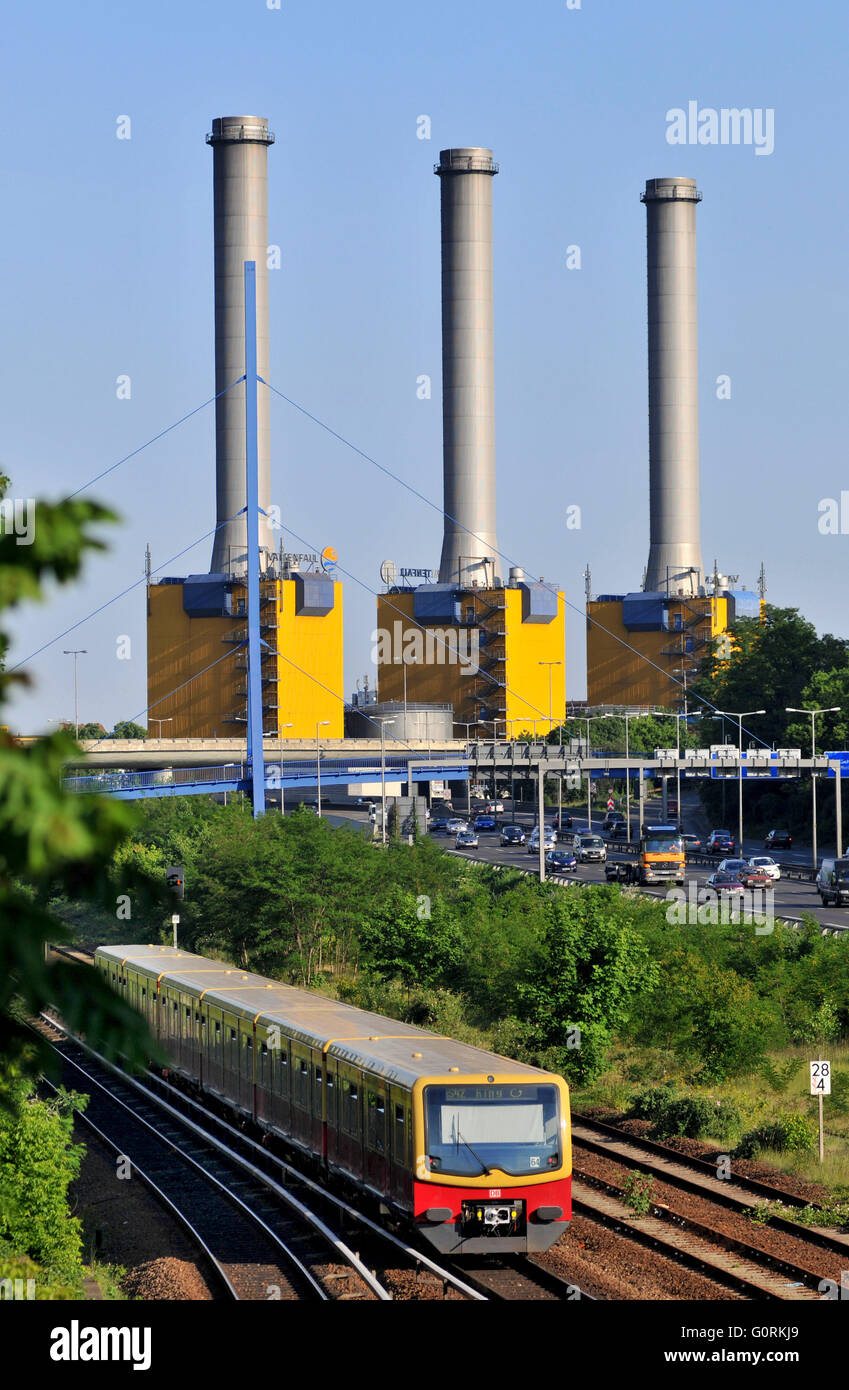 La stazione di potenza Berlin-Wilmersdorf, la produzione combinata di calore e di stazione di potenza, Wilmersdorf, Charlottenburg-Wilmersdorf, Berlino, Germania Foto Stock