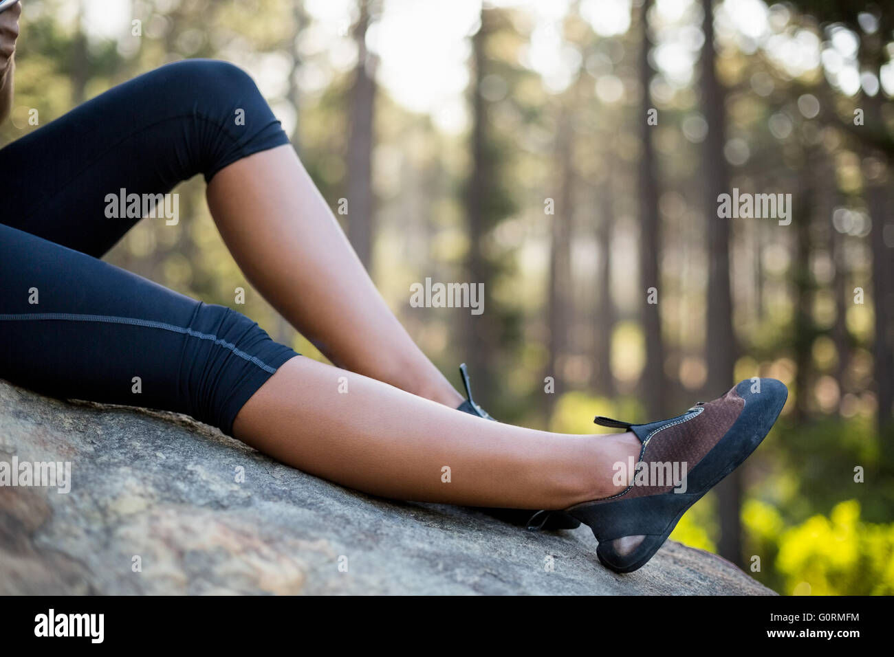 Close up scalatori gambe Foto Stock