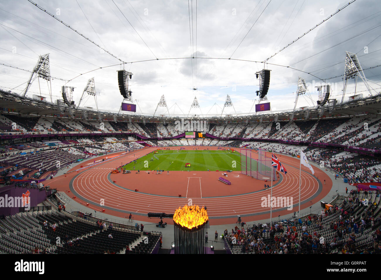 All'interno del london 2012 Olympic Athletics Stadium Foto Stock