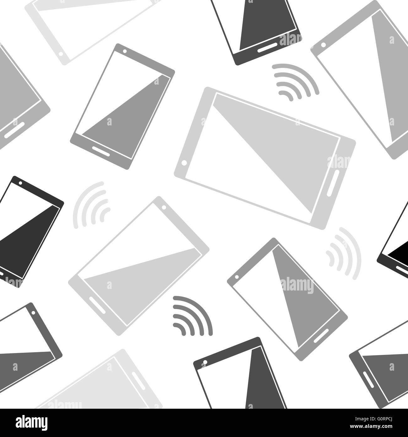 Smartphone e radio wi fi carta da parati senza giunture Illustrazione Vettoriale Smartphone e radio wi fi carta da parati senza giunture Illustrazione Vettoriale