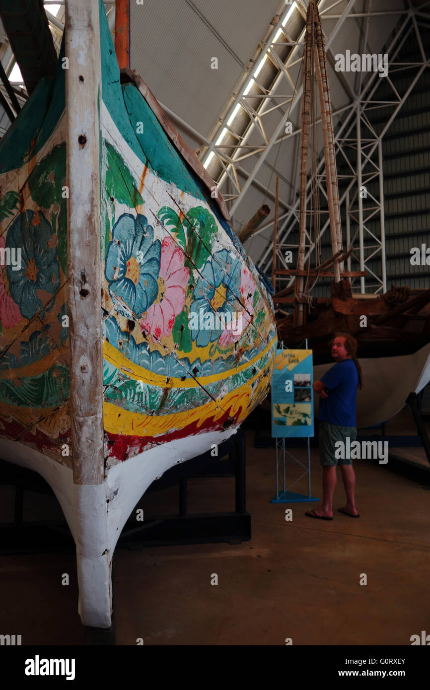 Nave indonesiano nominato Terima Kasih nella galleria marittima, NT Museum & Art Gallery, Darwin, Territorio del Nord, l'Australia. N. M Foto Stock