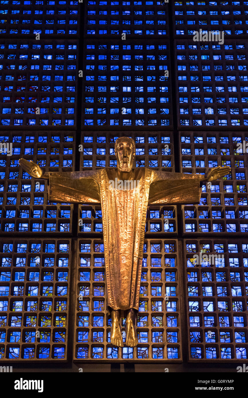 Interno della chiesa in memoria di kaiser Guglielmo (Gedachtniskirche) sul Kurfurstendamm, Berlino, Germania Foto Stock