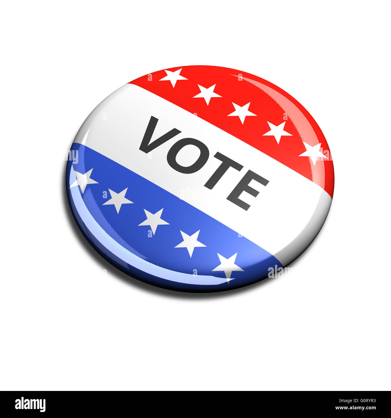3D Rendering e tagliare fuori pulsante di votazione per elezioni US. Foto Stock