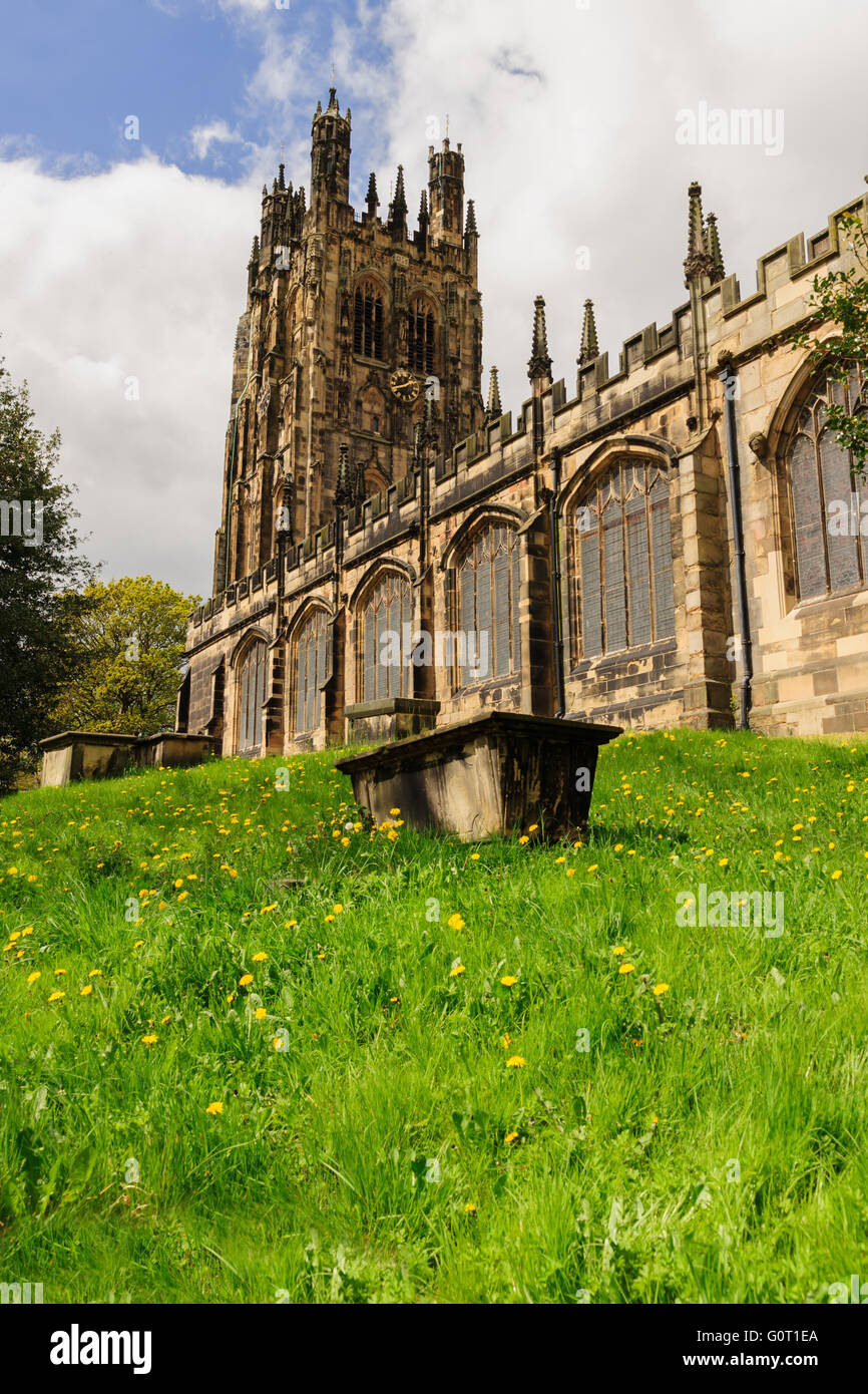 Saint Giles chiesa parrocchiale di Wrexham costruzione iniziò nel 1506 è la più grande chiesa parrocchiale medievale in Galles Foto Stock