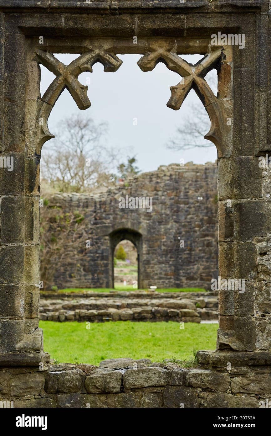 Whalley un grande villaggio in Ribble Valley sulle rive del fiume Calder nel Lancashire. Il villaggio ha le rovine di Whalley un Foto Stock