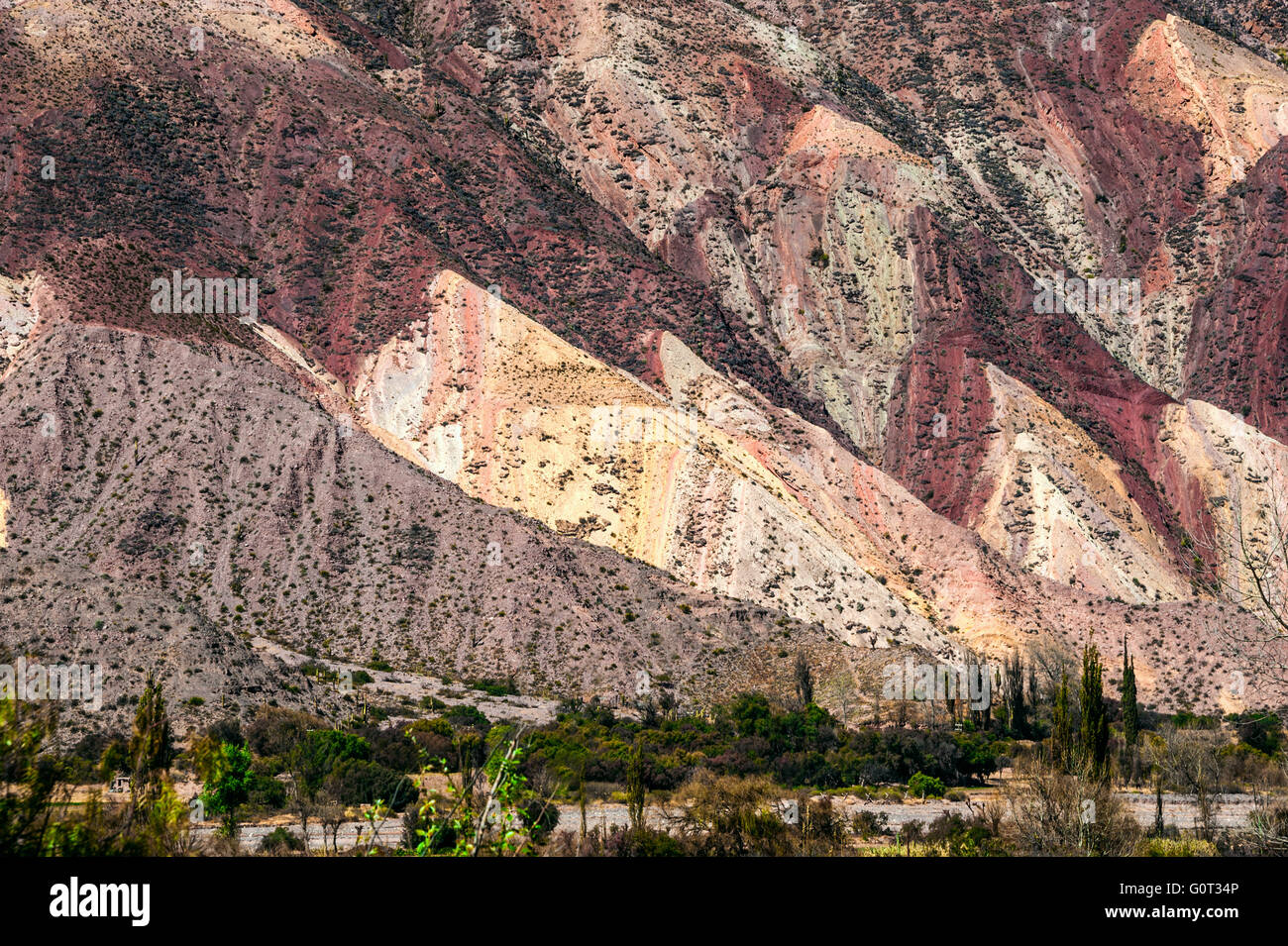 Valle pittoresca della Quebrada de Humahuaca, centrale Ande Altiplano, Argentina Foto Stock