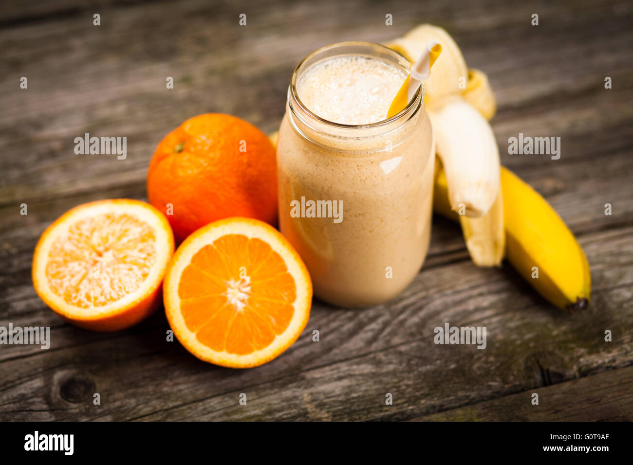 Di banane fresche shake Foto Stock