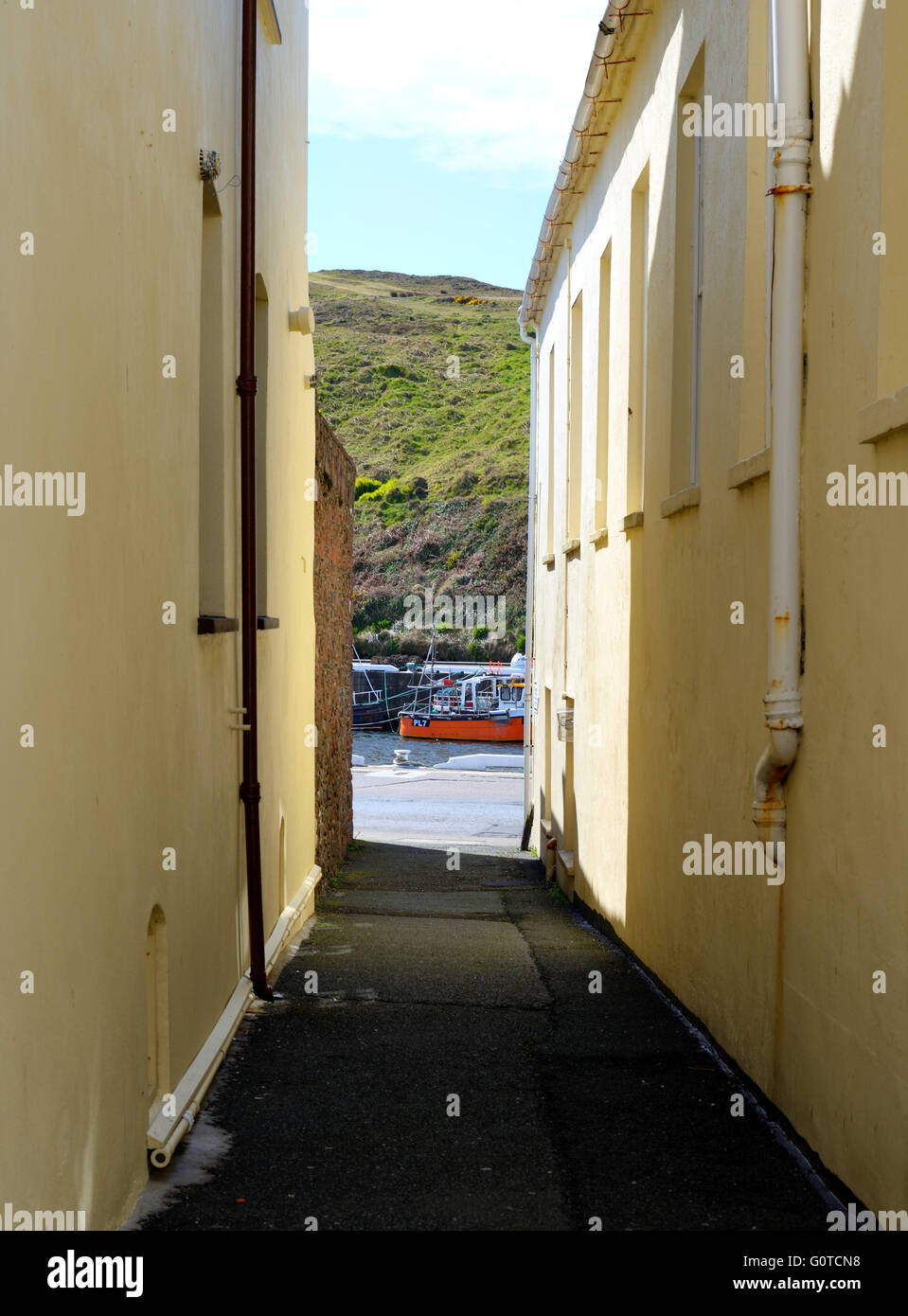 Old Street vista al mare, sbucciare Isola di Man Foto Stock