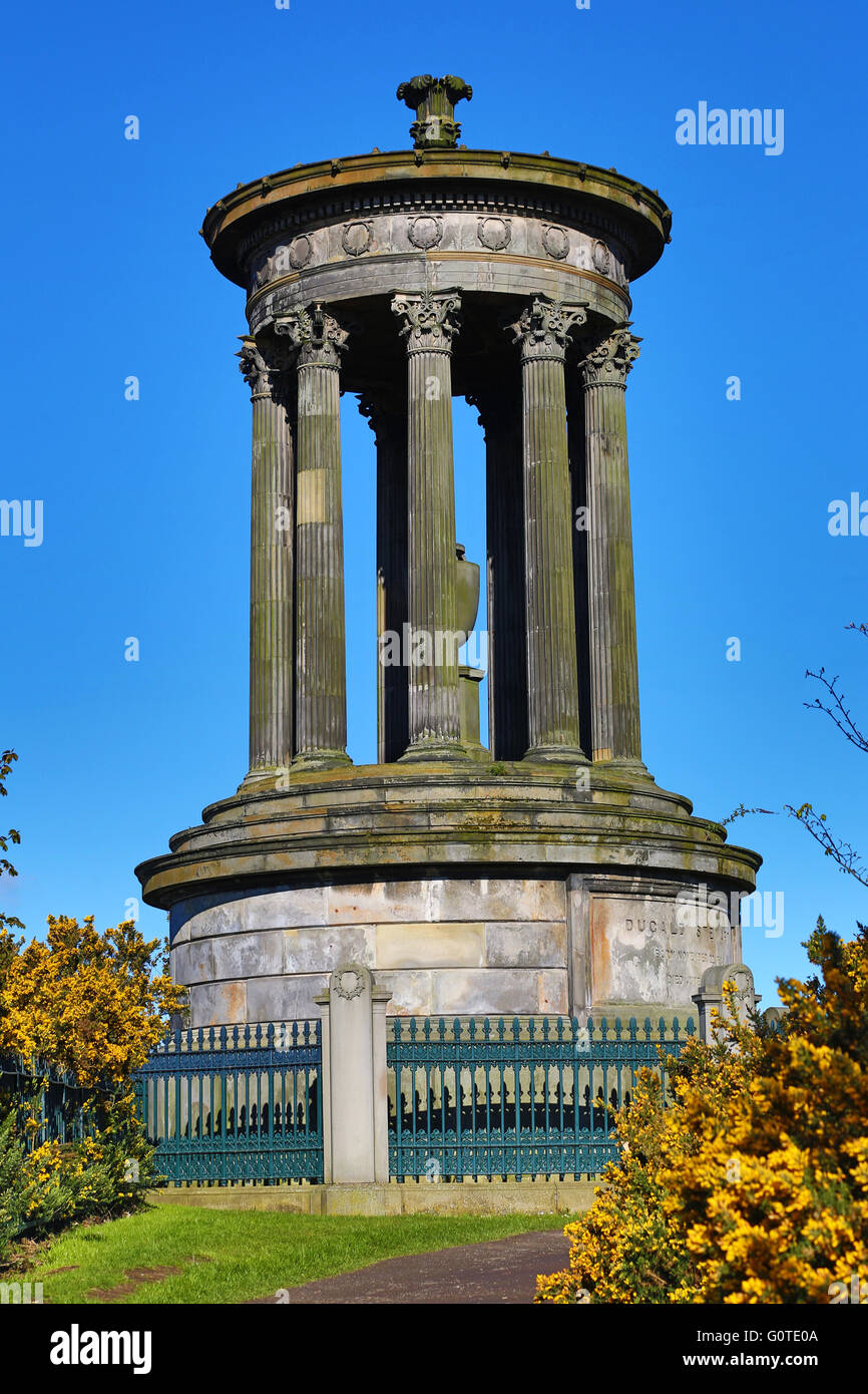 Il Dugald Stewart monumento su Calton Hill a Edimburgo, Scozia, Regno Unito Foto Stock