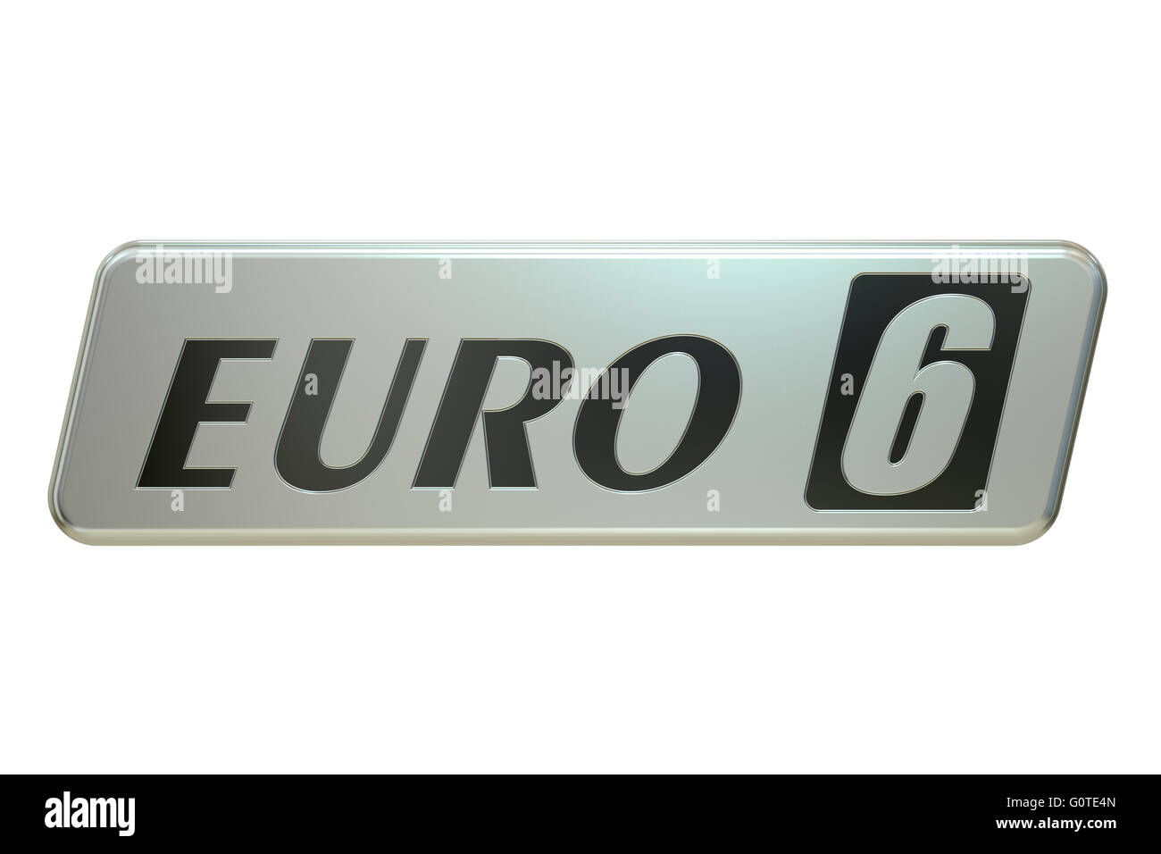 Euro 6 concetto, 3D rendering isolati su sfondo bianco Foto Stock