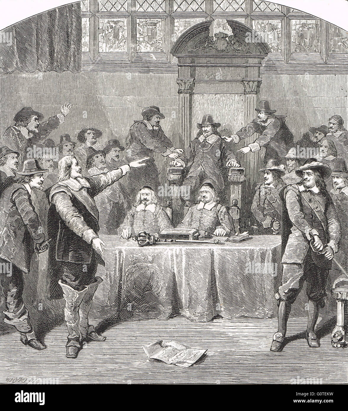 John Eliot difendendo i diritti della House of Commons 1629 Foto Stock