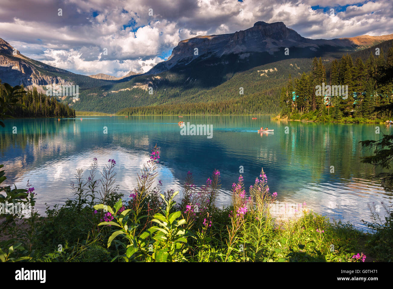 Il Lago di Smeraldo, Parco Nazionale di Yoho. British Columbia Canada. Foto Stock