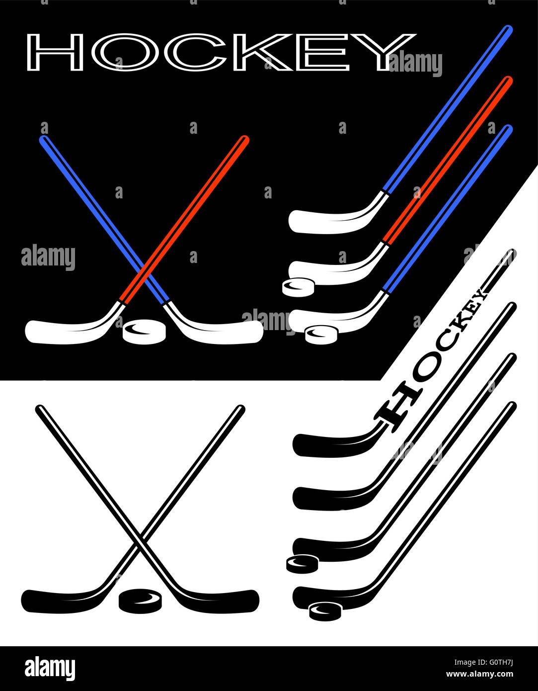 Hockey su. Illustrazione Vettoriale