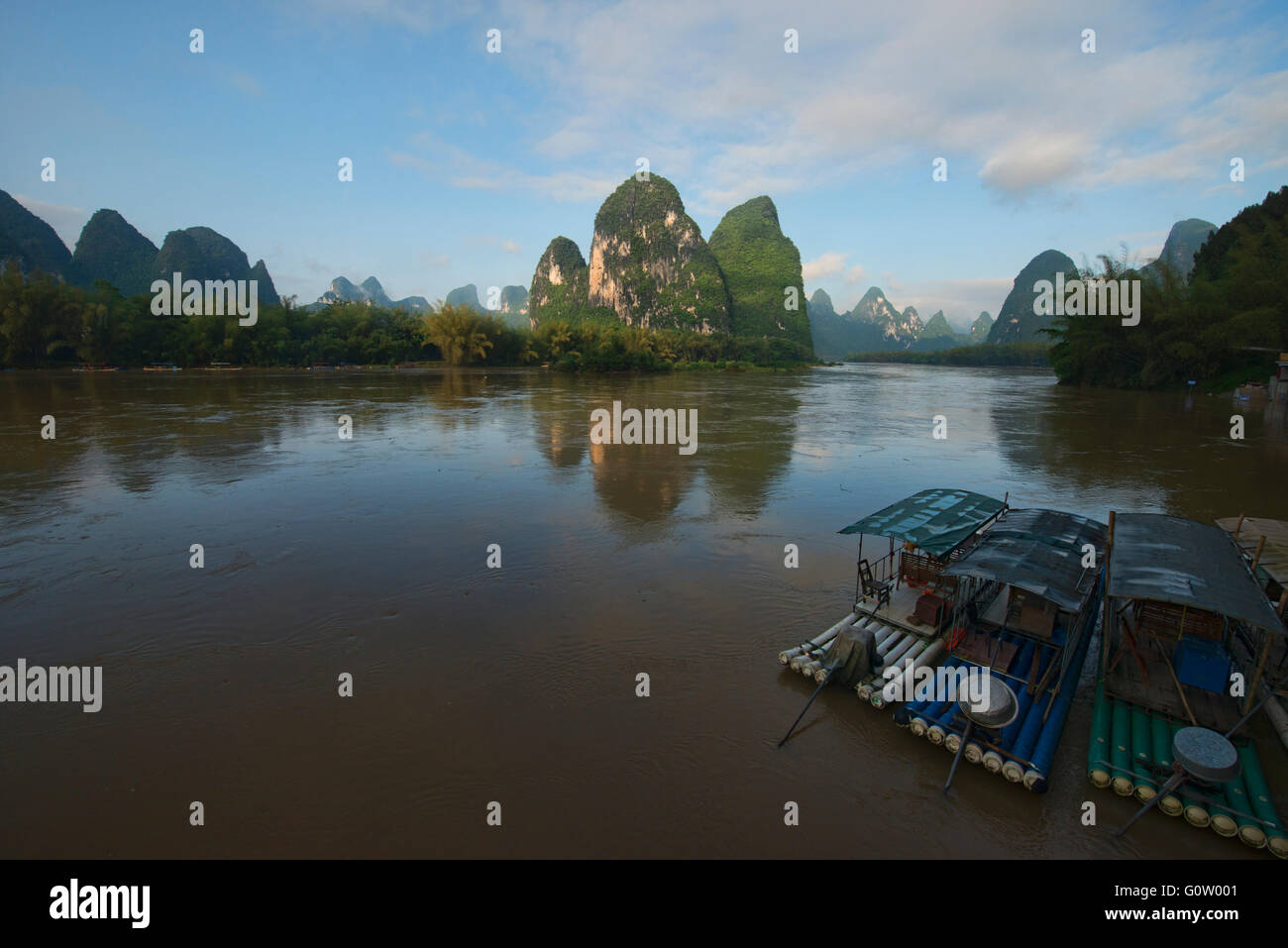 Il famoso 20 yuan vista del Fiume Li a Xingping, Guangxi Regione autonoma, Cina Foto Stock