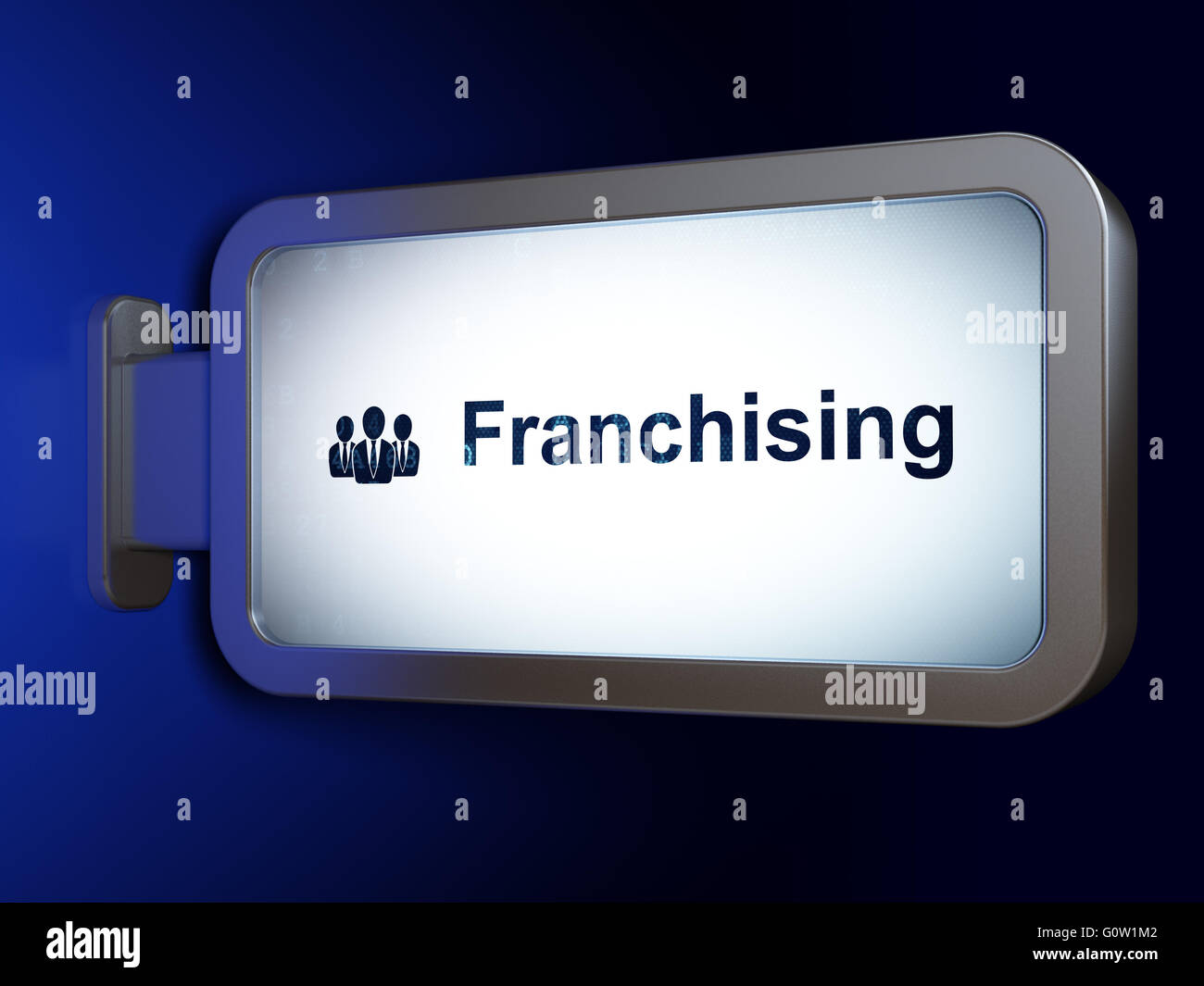 Concetto di finanza: il franchising e la gente di affari in background tramite Affissioni Foto Stock