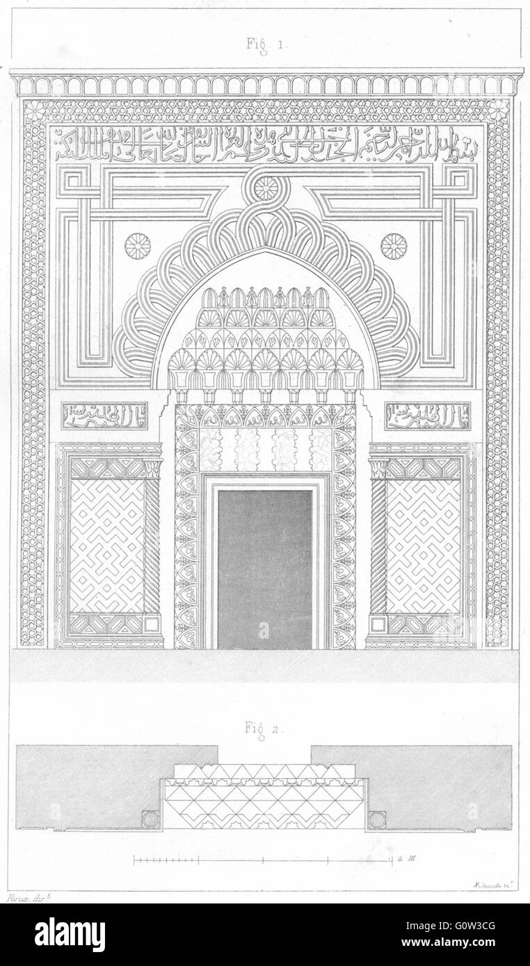 Turchia: Architettura: Konieh(Konya)Porte du Medresse Seljoukides , stampa 1875 Foto Stock