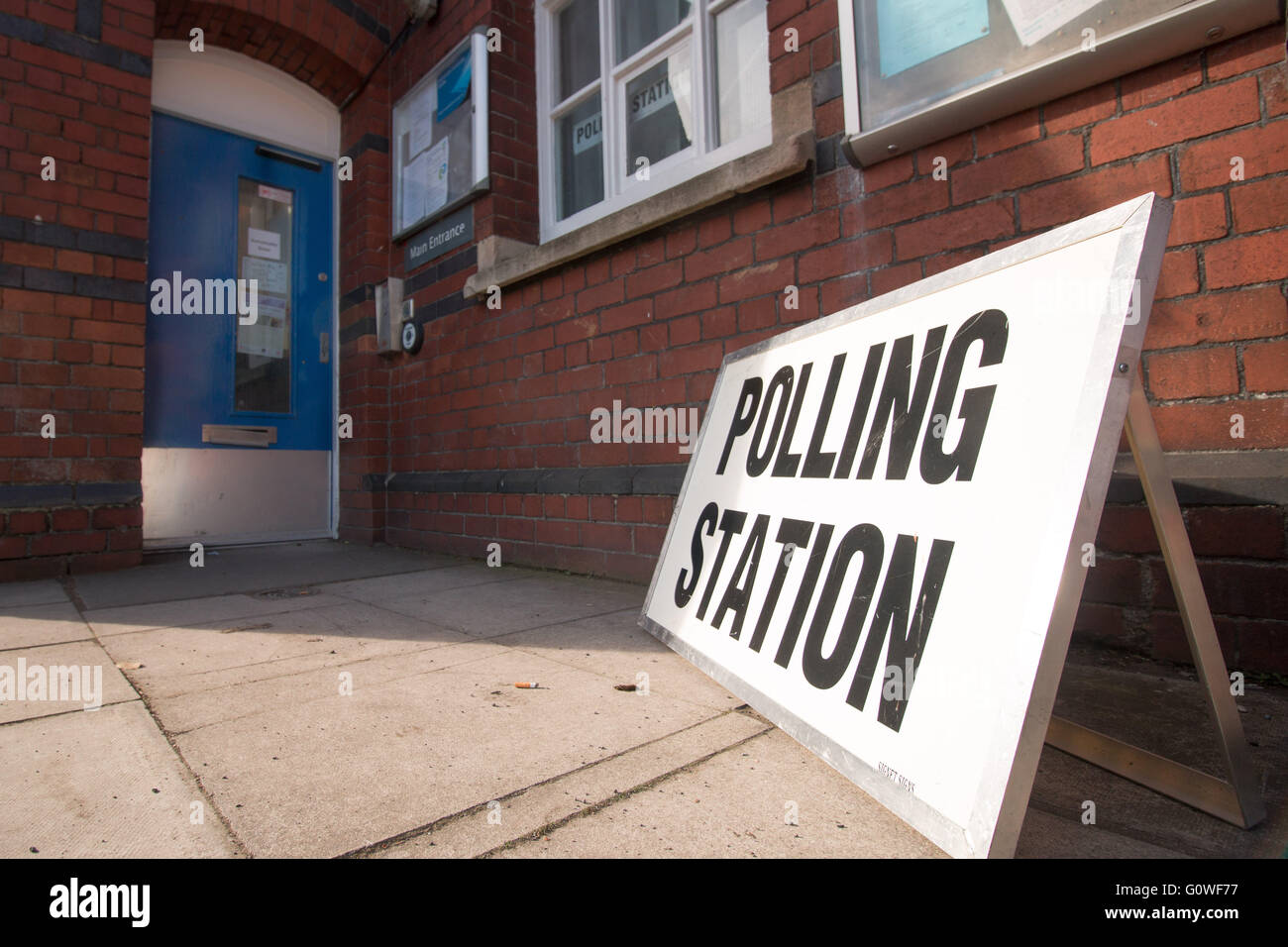 Segno per il seggio in Avonmouth UK. Foto Stock